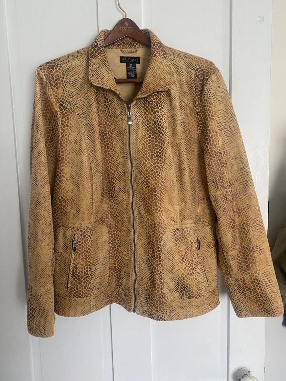 Dialogue The Language Of Style Snakeskin Print Jacket W/zipper Size 1X.
